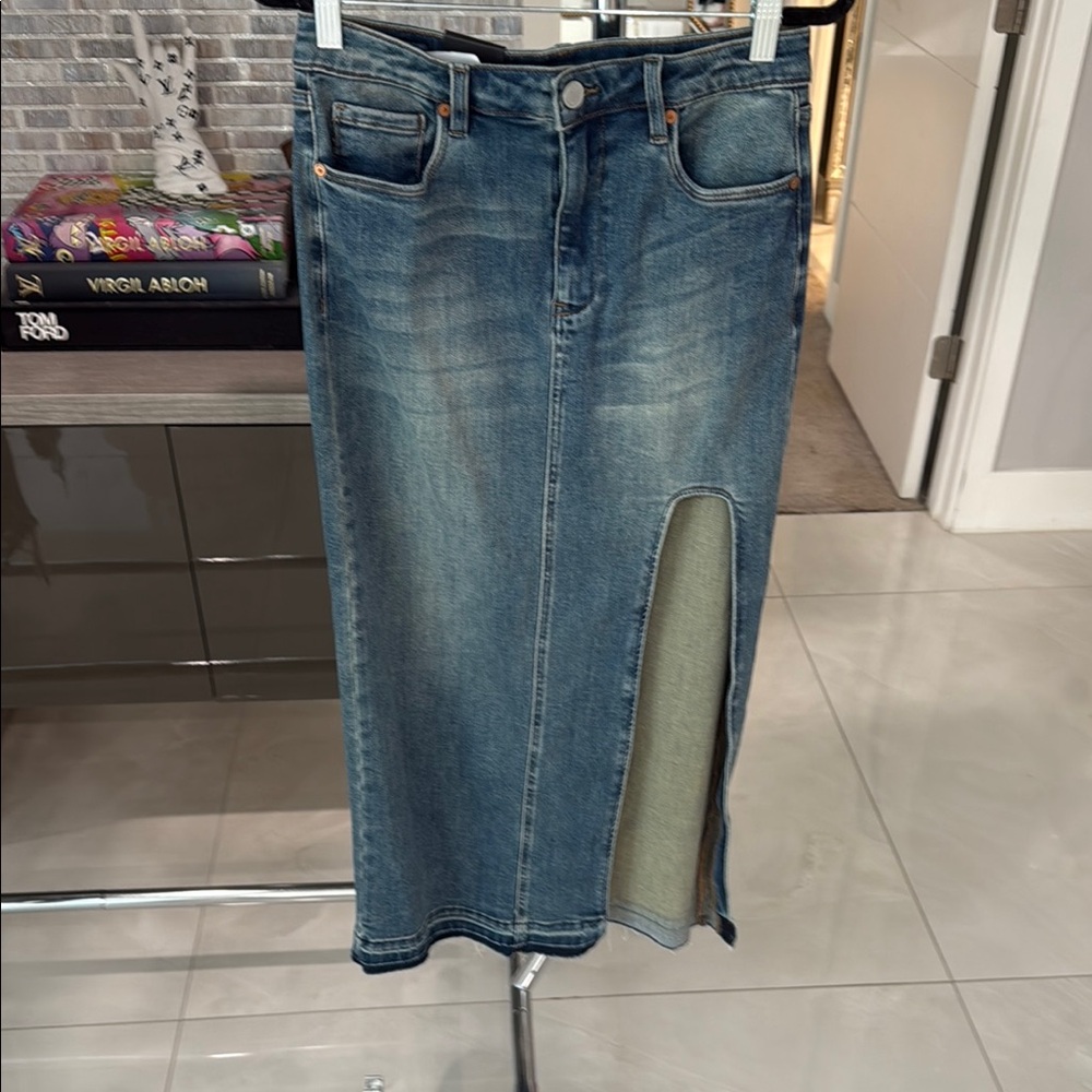 Blank NYC Blue Jeans with Distressed Details and Straight Fit